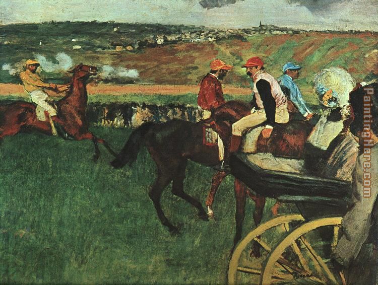 At the Races painting - Edgar Degas At the Races art painting